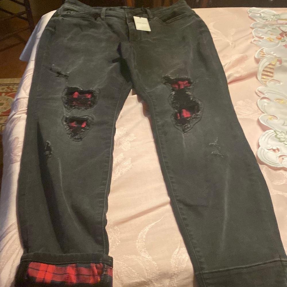 Judy blue red black patches